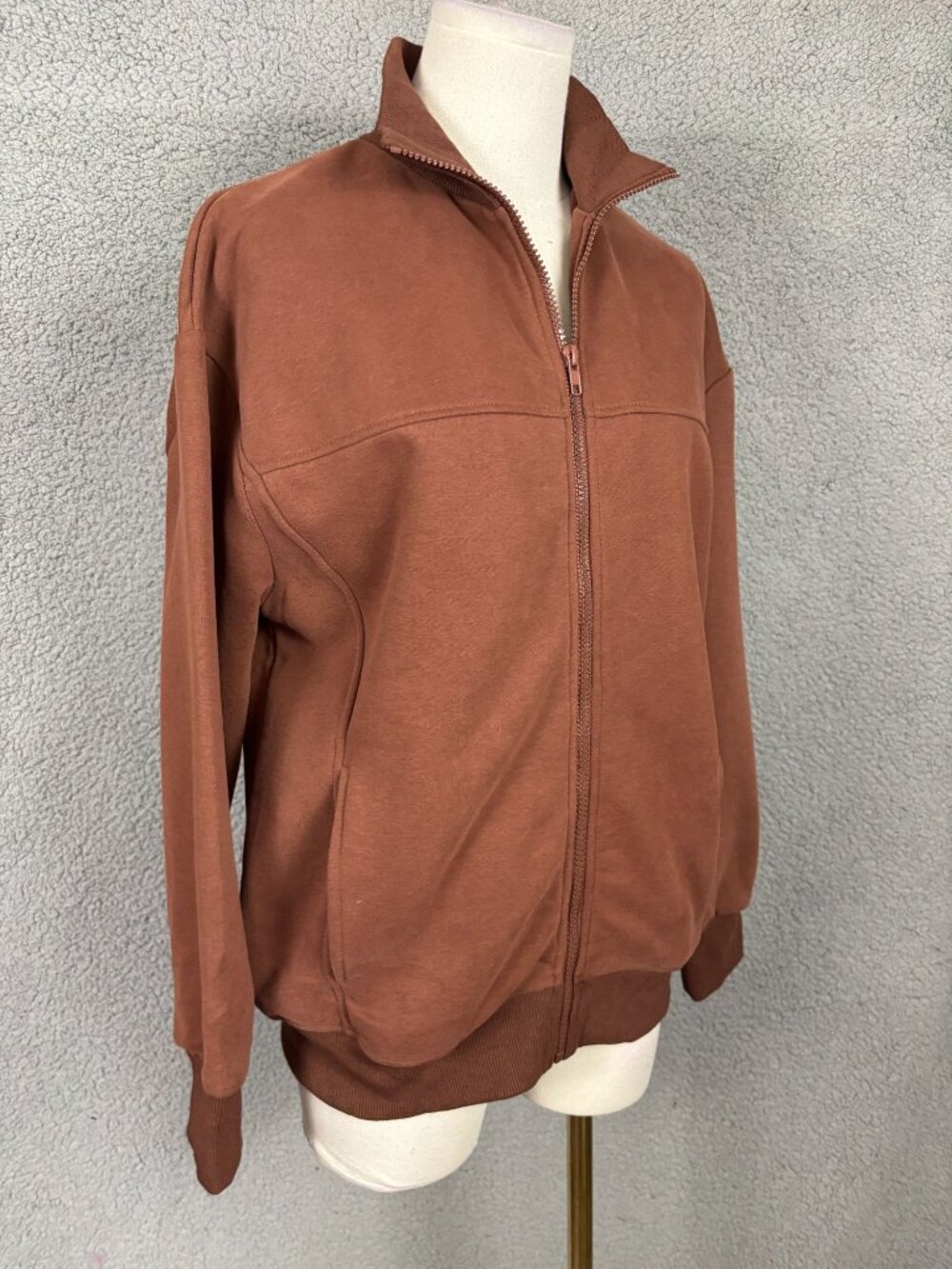 PrettyGarden Women's Full-Zip Fleece Jacket Brown Size Small New With Tags. - Picture 3 of 8